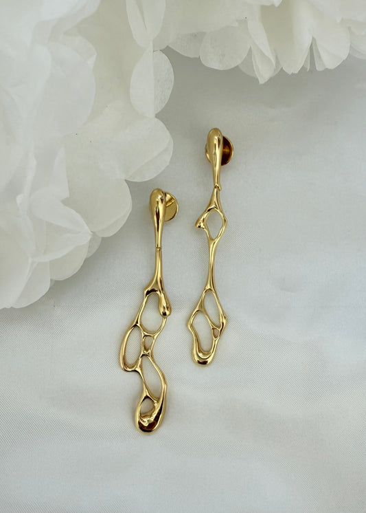Fluir Earring – 24K gold-plated handmade jewelry by Guapíssima
