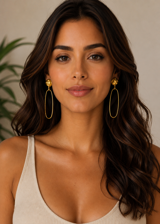 Nova Earrings Gold – 24K gold-plated handmade statement jewelry by Guapíssima