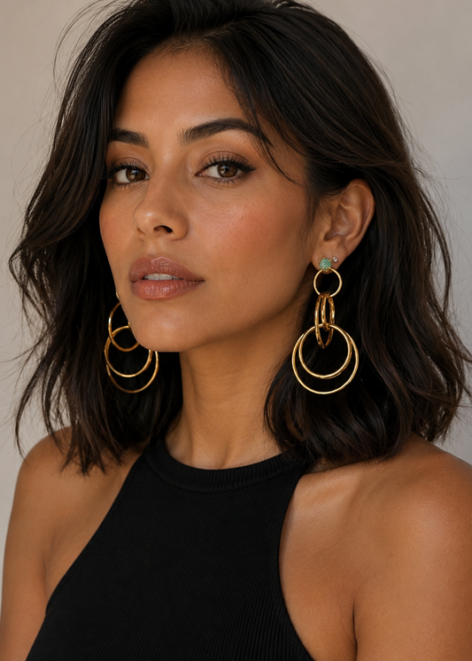 Opalyn Earrings – 24K gold-plated handmade statement jewelry by Guapíssima