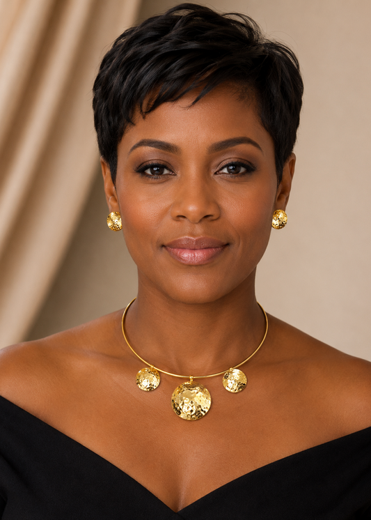 Joy Set – Handmade 24K gold-plated bronze jewelry set by Colombian artisans at Guapíssima Artisan Jewelry