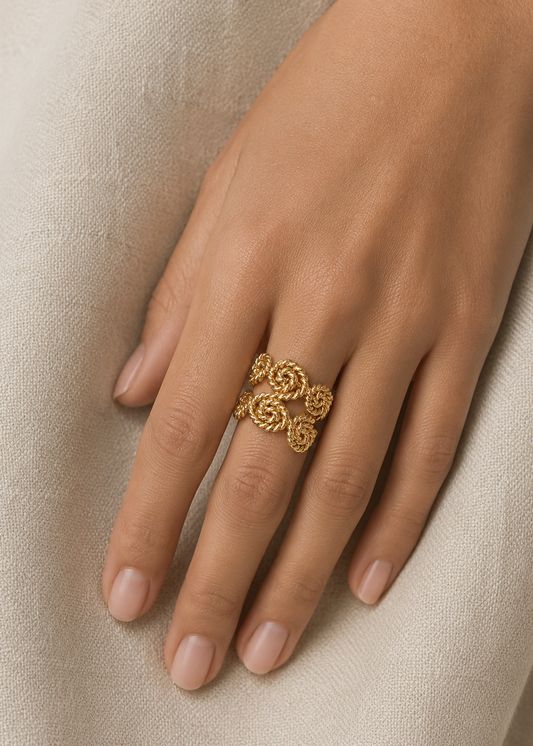 Twist of Gold Ring – 24K gold-plated braided handmade jewelry by Guapíssima