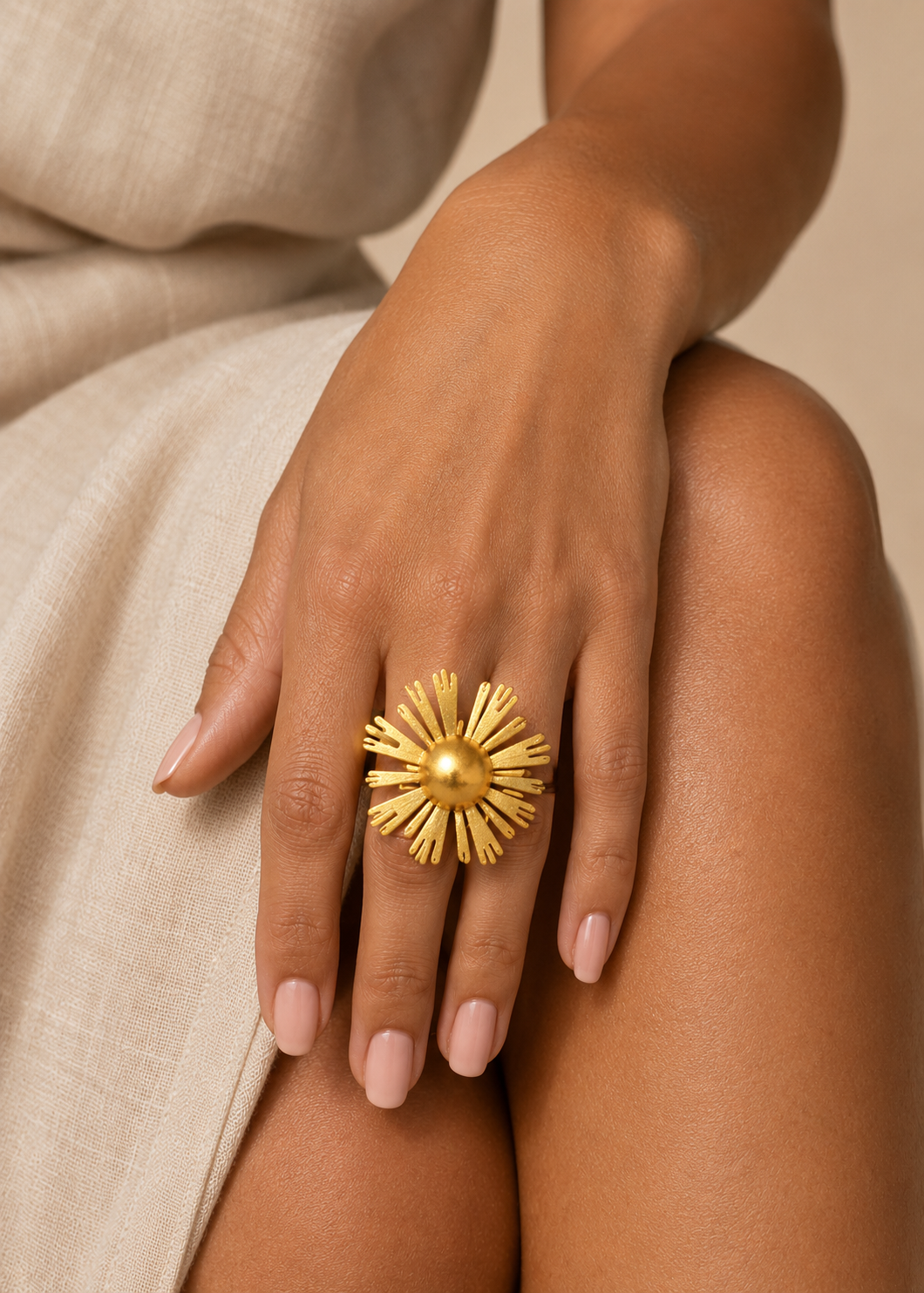 Daisy Ring – 24K gold-plated handmade jewelry by Guapíssima